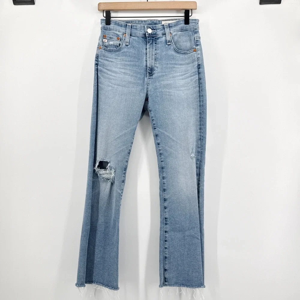 AG Adriano Goldschmied Farrah Boot‎ Crop Jeans 16 Years Shore Distressed Size 27